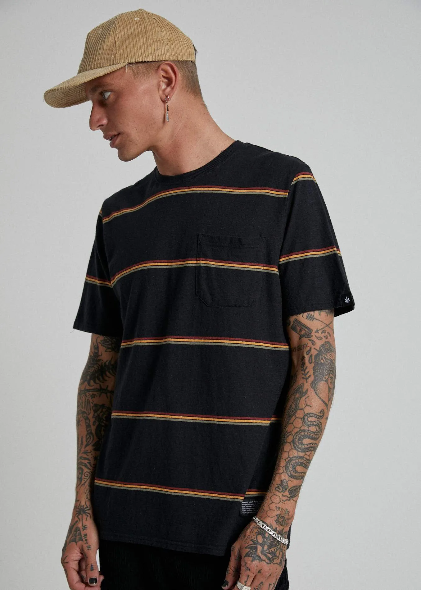 Afends Mens Marley - Hemp Standard Fit Tee - Black