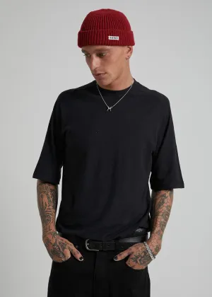Afends Mens Rasta Olympics - Hemp Raglan Tee - Black