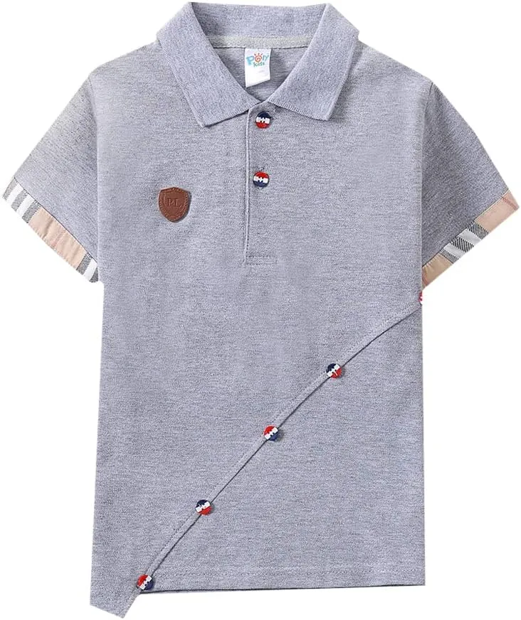 Boys' Short Sleeve Polo Shirt Cool Uniform Pique Polo Shirts for boy