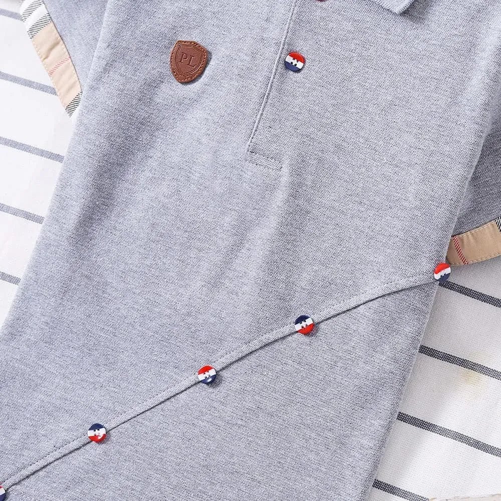 Boys' Short Sleeve Polo Shirt Cool Uniform Pique Polo Shirts for boy