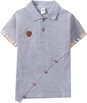 Boys' Short Sleeve Polo Shirt Cool Uniform Pique Polo Shirts for boy