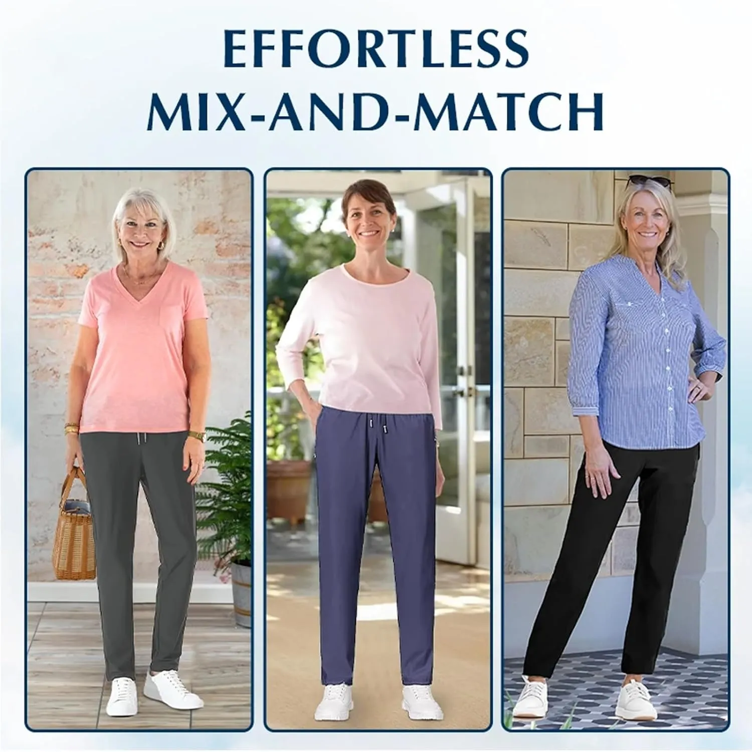 Comfysfit Stretch Active - Women's Ultra Stretch Breathable Casual Quick Drying Waterproof Hiking Pants Over 50