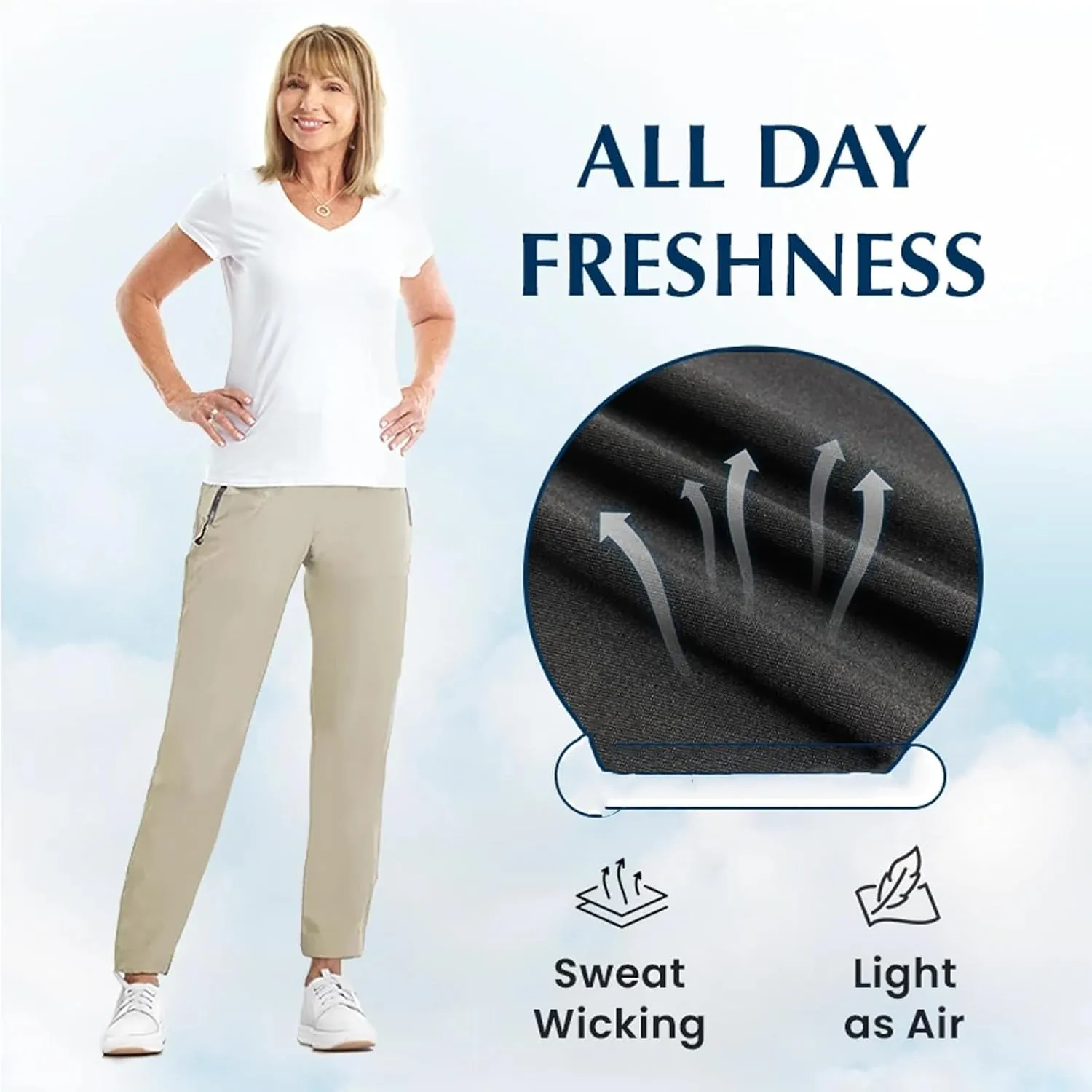Comfysfit Stretch Active - Women's Ultra Stretch Breathable Casual Quick Drying Waterproof Hiking Pants Over 50