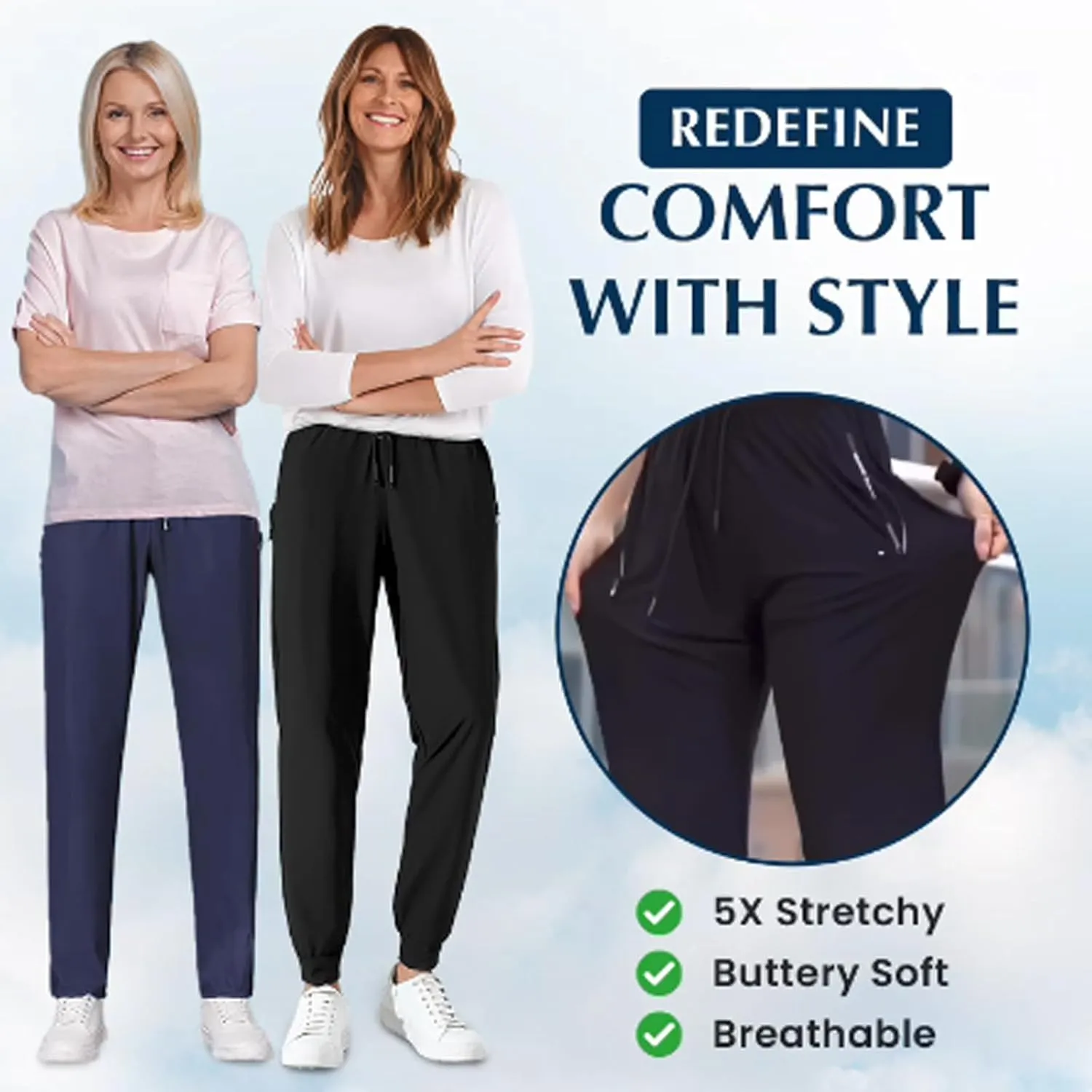 Comfysfit Stretch Active - Women's Ultra Stretch Breathable Casual Quick Drying Waterproof Hiking Pants Over 50