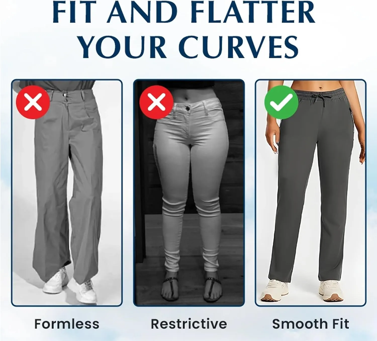 Comfysfit Stretch Active - Women's Ultra Stretch Breathable Casual Quick Drying Waterproof Hiking Pants Over 50