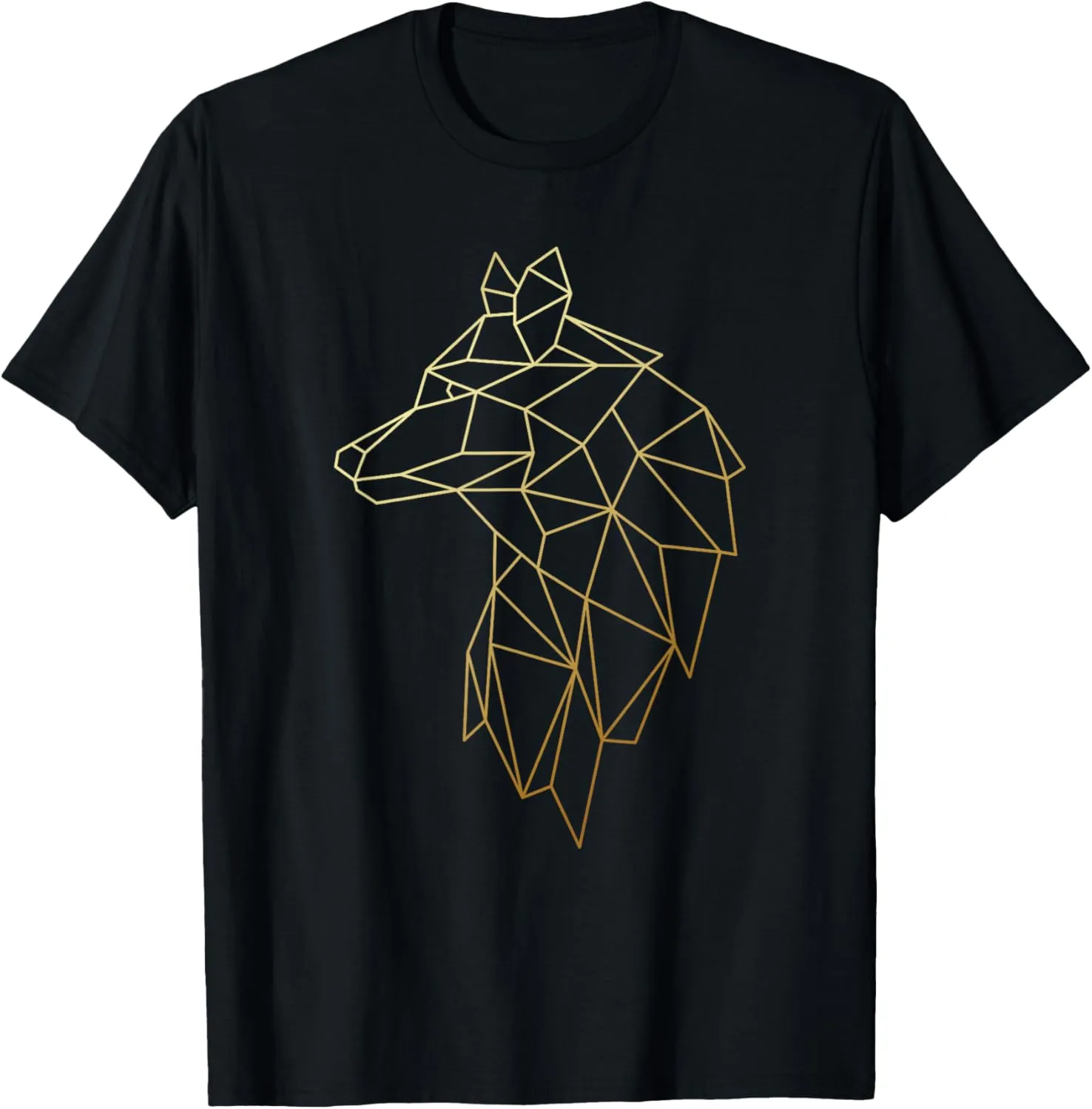 Cool Wolf Polygon Geometric Wolf Abstract Art T-Shirt