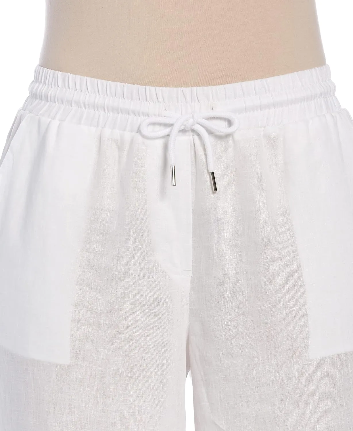 Cubavera Women's Wide Leg Drawstring Linen Pant