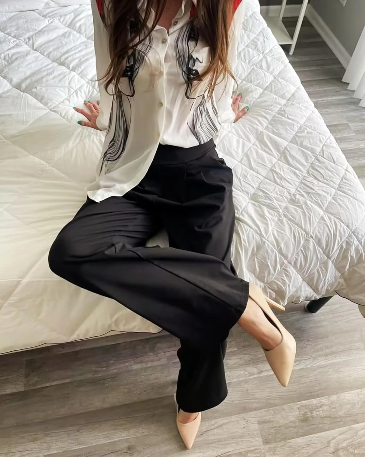 G4Free ShiftReady Wide Leg Dress Yoga Pants for Women with Pockets Stretch Work Pants Business Casual Petite/Regular/Tall