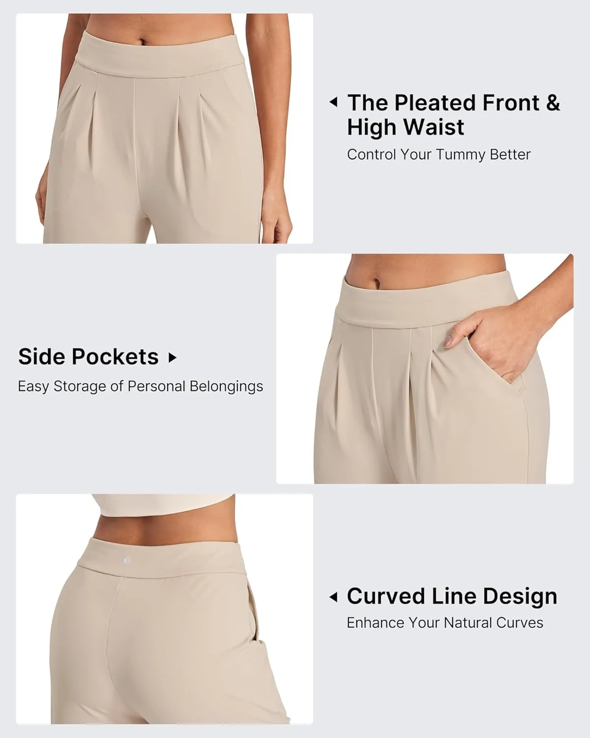 G4Free ShiftReady Wide Leg Dress Yoga Pants for Women with Pockets Stretch Work Pants Business Casual Petite/Regular/Tall