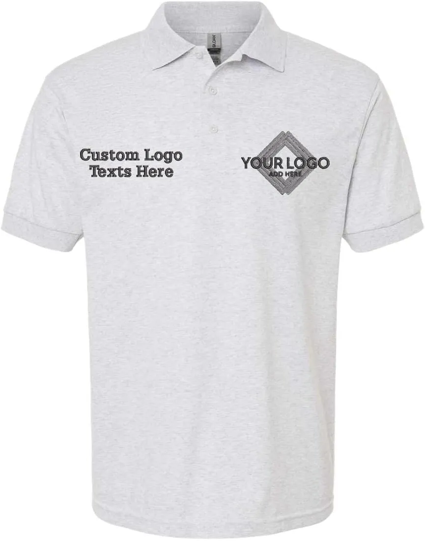 INK STITCH 8800 Custom Embroidery Personalized Logo Texts Dry Blend Jersey Polo Shirts