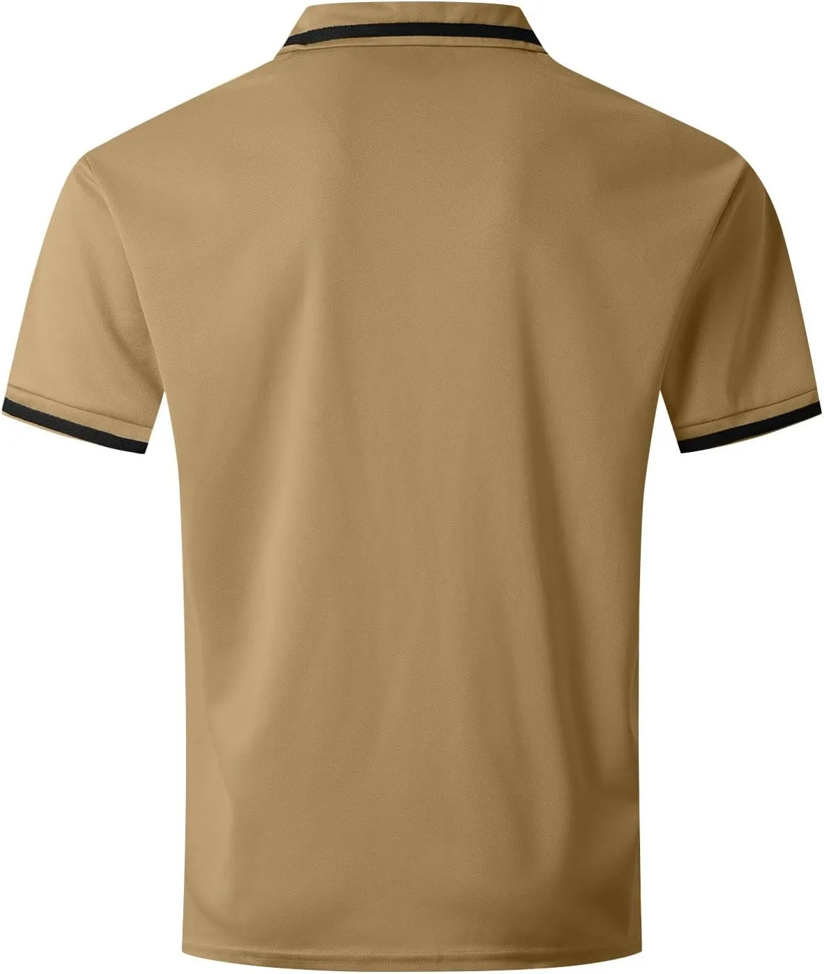 KIKX0DE Men's Casual Short Sleeve Polo Shirt Breathable Summer Comfort Big & Tall with Pocket