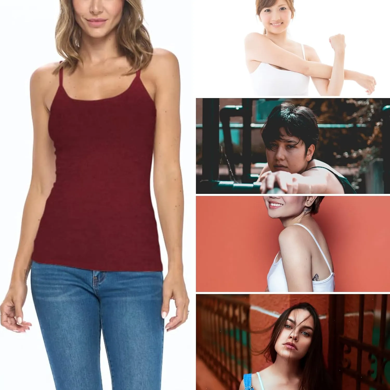 M&M SCRUBS Women's Soft and Breathable Cotton Stretch Camisole with Adjustable Strap Tank Top