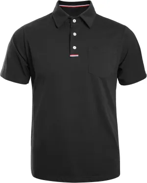 Men's Golf Polo Shirts Short Sleeve Moisture Wicking Dry Pocket Casual Cotton Blend Golf Shirts for Men