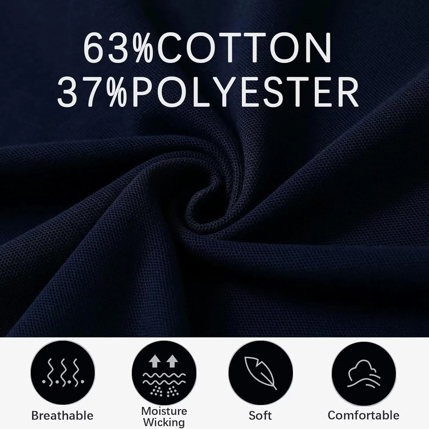 Men's Pique Polo Shirts Long Sleeve Cotton Blend Tipped Casual Collared Polo Shirts Business Classic Fit