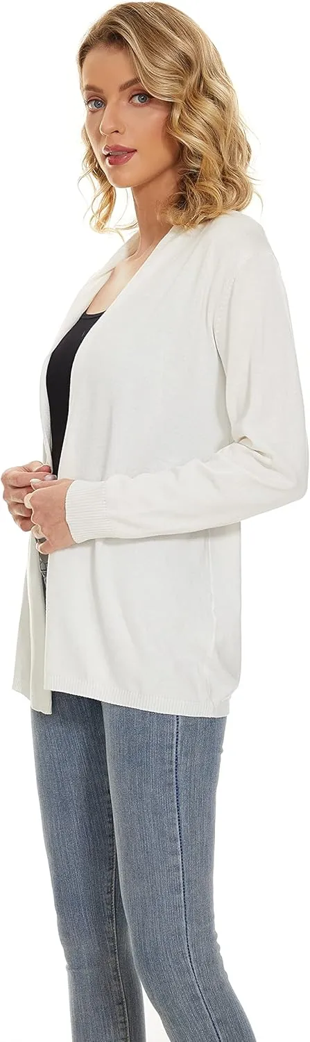 Satuun Women's Casual Open Front Lightweight Cardigan Long Sleeve Breathable Soft Drape Duster