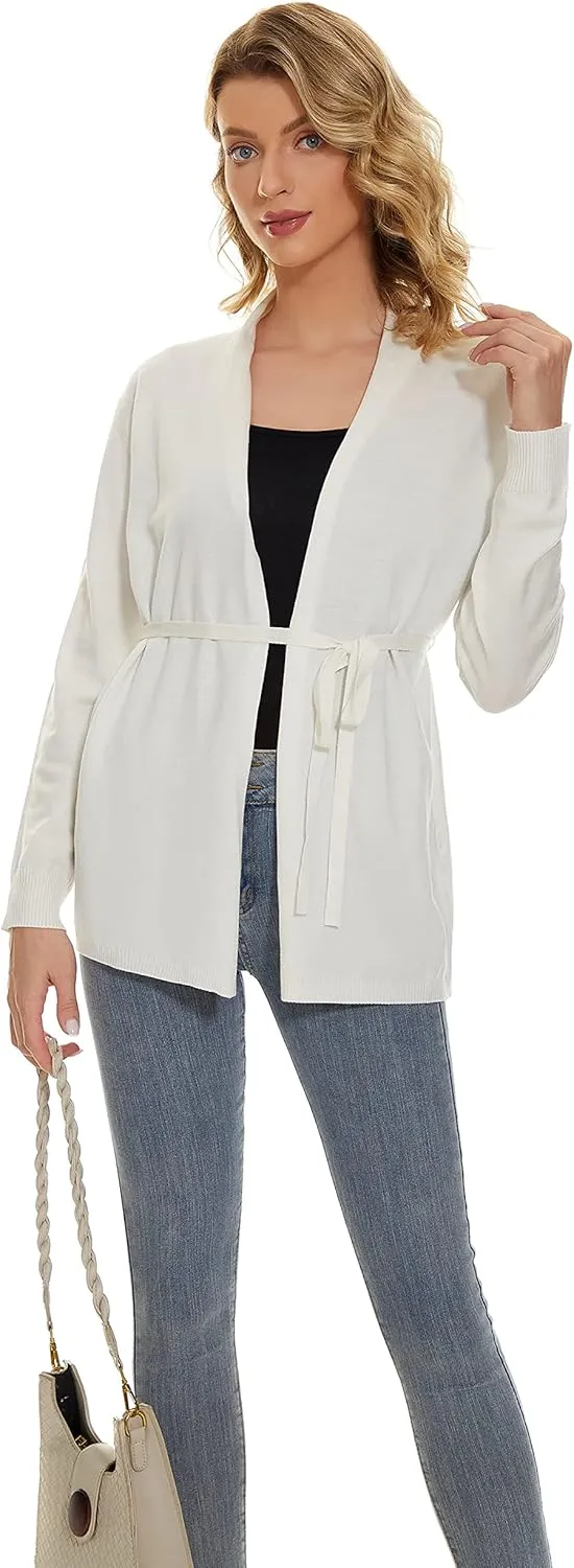 Satuun Women's Casual Open Front Lightweight Cardigan Long Sleeve Breathable Soft Drape Duster