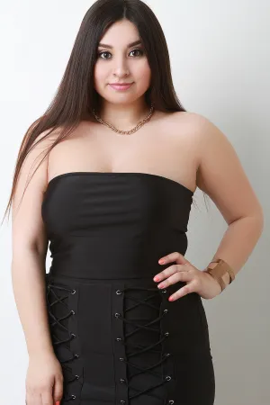 Stretchy Corset Back Tube Top